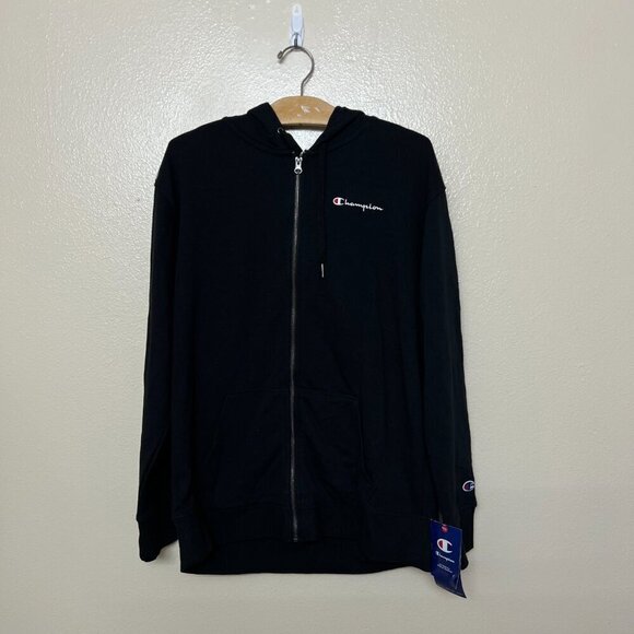 Champion Womens Plus Campus French Terry Zip Hoodie 1X Embroidered Logo Black - Picture 2 of 12